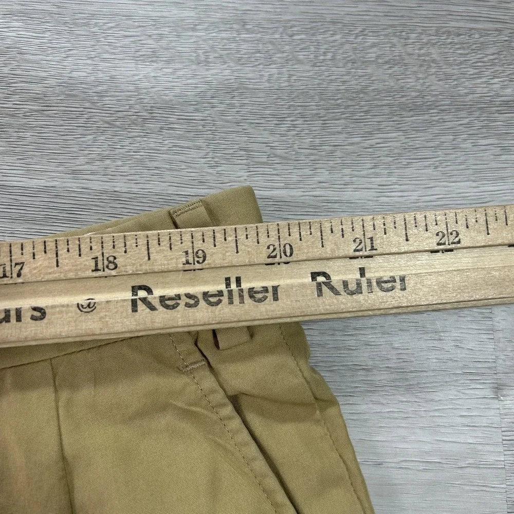 Brioni Pants Mens 40x28 Beige 100% Cotton Pleated Cuffed Dress Chino Italy